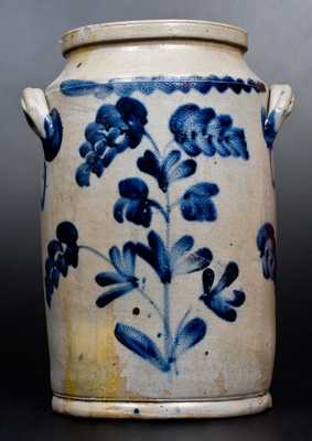 2 Gal. Stoneware Water Cooler w/ Brushed Floral Decoration att. Henry Remmey, Philadelphia