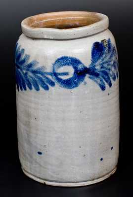 H. MYERS (Henry Remmey) Baltimore Stoneware Jar with Brushed Decoration