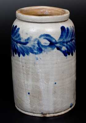 H. MYERS (Henry Remmey) Baltimore Stoneware Jar with Brushed Decoration