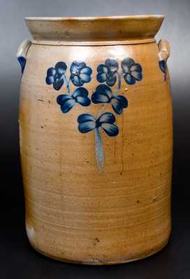 6 Gal. Stoneware Churn with Floral Decoration, Baltimore, circa 1870