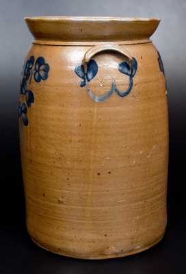 6 Gal. Stoneware Churn with Floral Decoration, Baltimore, circa 1870