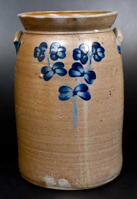 6 Gal. Stoneware Churn with Floral Decoration, Baltimore, circa 1870