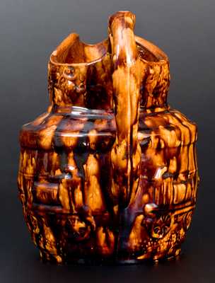 Rockingham Ware Pitcher w/ Rare Firemen Pattern att. Cadmus & Co., South Amboy, NJ