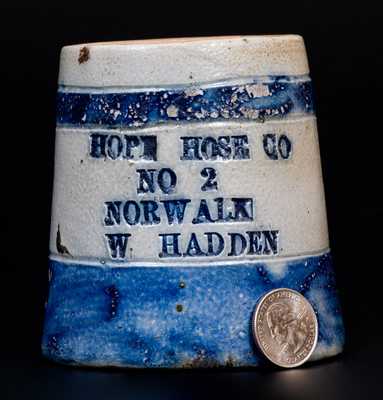 Very Rare Norwalk, CT Fire Department Stoneware Advertising Mug for HOPE HOSE CO.