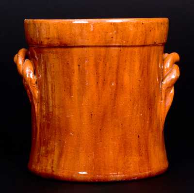 JOHN W. BELL / Waynesboro, Pa. Redware Rope-Handled Tobacco Jar