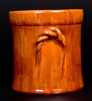 JOHN W. BELL / Waynesboro, Pa. Redware Rope-Handled Tobacco Jar