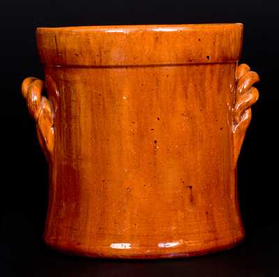 JOHN W. BELL / Waynesboro, Pa. Redware Rope-Handled Tobacco Jar