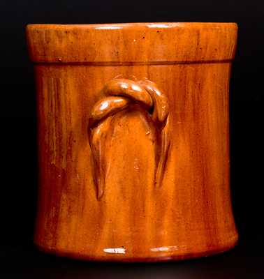 JOHN W. BELL / Waynesboro, Pa. Redware Rope-Handled Tobacco Jar