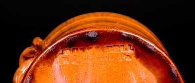 JOHN W. BELL / Waynesboro, Pa. Redware Rope-Handled Tobacco Jar