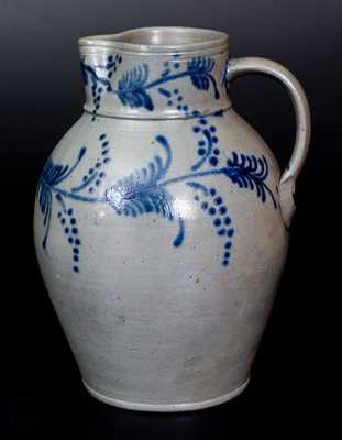 Fine 2 Gal. Stoneware Pitcher with Slip-Trailed Decoration, Baltimore, circa 1820