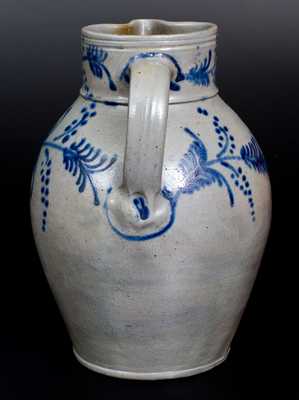 Fine 2 Gal. Stoneware Pitcher with Slip-Trailed Decoration, Baltimore, circa 1820