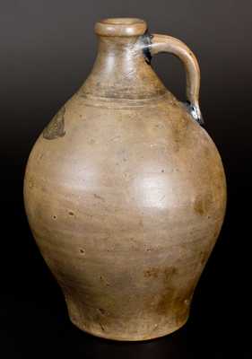 Two Gal. Stoneware Jug w/ Impressed Fish Design att. Jonathan Fenton, Boston, circa 1795