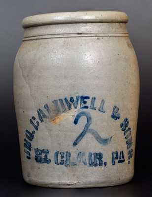 Rare Two-Gallon JNO. CALDWELL & SONS. / ST. CLAIR, PA Stoneware Jar