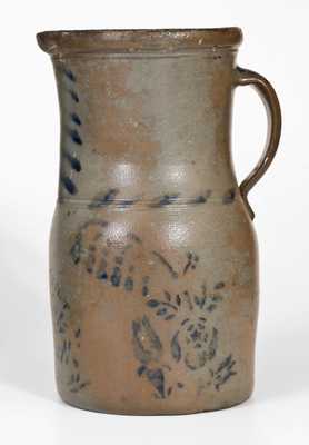 Very Rare RICHEY & HAMILTON / PALATINE / W.VA. Cobalt-Decorated Stoneware Pitcher