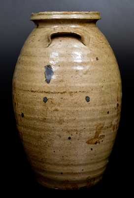 Very Rare Isaac E. Gay, Kershaw County, SC Alkaline-Glazed Stoneware Jar