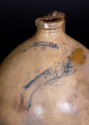 2 Gal. I SEYMOUR / TROY FACTORY Stoneware Jug with Fine Incised Bird Decoration