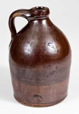 Albany Slip Stoneware Jug Inscribed "Octo. 15th 1841 / Doubtful"