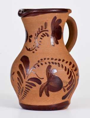 Tanware Pitcher with Unusual Shape, New Geneva, PA, circa 1880