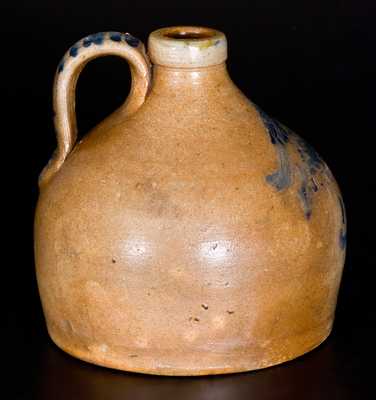 Exceptional Small-Sized Squat Stoneware Jug w/ Incised Bird and Inscription, Dated 1862