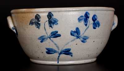 Extremely Rare Large-Sized Baltimore Stoneware Bowl w/ Floral Decoration