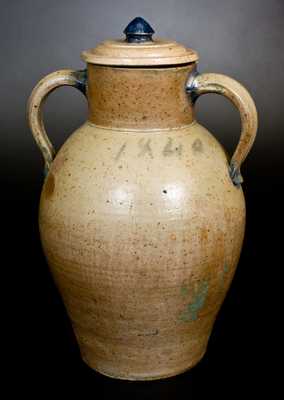 Extremely Rare and Important John Floyd  (Potter of Knox County, TN) Stoneware Water Cooler, 1840