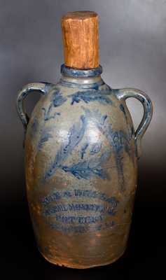 Extremely Rare 10 Gal. RICE & BROYLES / LINSBURG, W.VA Stoneware Double-Handled Jug
