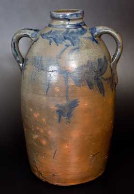 Extremely Rare 10 Gal. RICE & BROYLES / LINSBURG, W.VA Stoneware Double-Handled Jug
