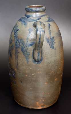 Extremely Rare 10 Gal. RICE & BROYLES / LINSBURG, W.VA Stoneware Double-Handled Jug
