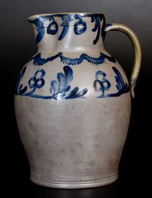 Fine 2 Gal. Stoneware Pitcher att. Henry Remmey Jr., Philadelphia, PA