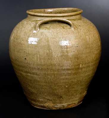Very Fine and Rare Pottersville, Edgefield District, SC 6 Gal. Alkaline-Glazed Stoneware Jar