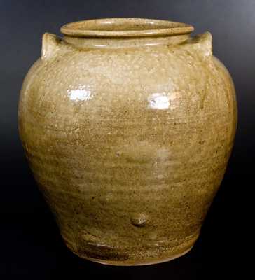 Very Fine and Rare Pottersville, Edgefield District, SC 6 Gal. Alkaline-Glazed Stoneware Jar