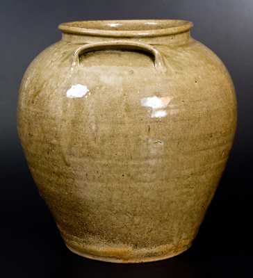 Very Fine and Rare Pottersville, Edgefield District, SC 6 Gal. Alkaline-Glazed Stoneware Jar