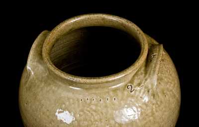 Very Fine and Rare Pottersville, Edgefield District, SC 6 Gal. Alkaline-Glazed Stoneware Jar