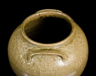 Very Fine and Rare Pottersville, Edgefield District, SC 6 Gal. Alkaline-Glazed Stoneware Jar