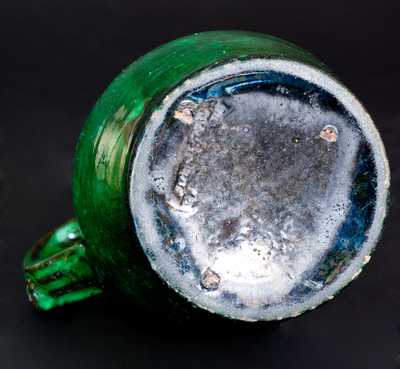 Very Fine JOHN BELL / WAYNESBORO Redware Pitcher with Vibrant Green Glaze