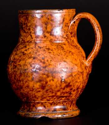 JOHN BELL / WAYNESBORO Redware Ale Mug with Sponged Manganese Decoration