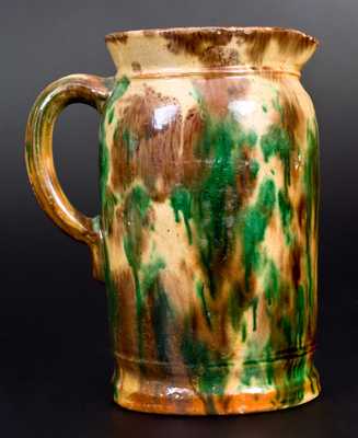 S. BELL & SON / STRASBURG, VA Multi-Glazed Redware Pitcher