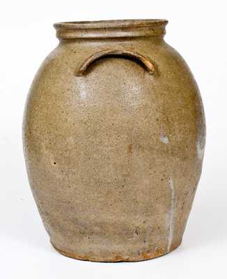 Unusual Alkaline-Glazed Stoneware Jar w/ Incised Slash Marks and