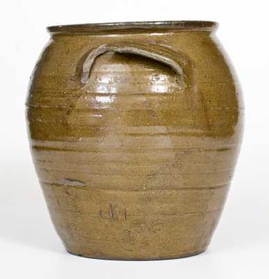 Unusual Alkaline-Glazed Stoneware Jar w/ Slash Marks, possibly Texas