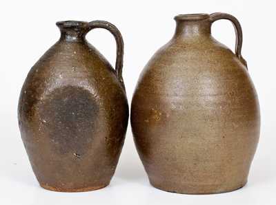 Lot of Two: Catawba Valley, NC Stoneware Jugs, probably J. W. Carpenter, late 19th century