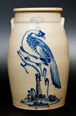 Outstanding 6 Gal. HAXSTUN, OTTMAN & CO. / FORT EDWARD, NY Stoneware Pheasant Churn