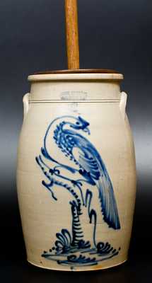 Outstanding 6 Gal. HAXSTUN, OTTMAN & CO. / FORT EDWARD, NY Stoneware Pheasant Churn