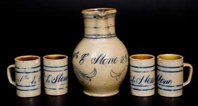 Remmey / Philadelphia Pitcher and Mugs Set Inscribed