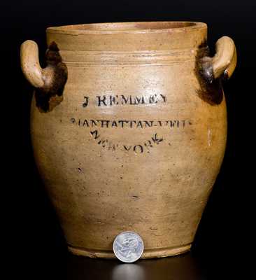 J. REMMEY / MANHATTAN-WELLS / NEW-YORK Stoneware Quart Jar