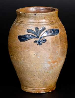 Fine One-Quart Stoneware Jar with Incised Decoration, Manhattan, circa 1800