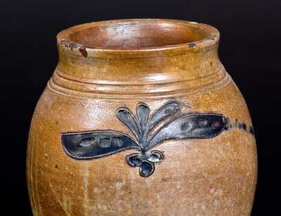 Fine One-Quart Stoneware Jar with Incised Decoration, Manhattan, circa 1800