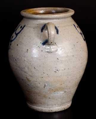 Fine Stoneware Jar w/ Fishscale Decoration, probably Manhattan, late 18th century