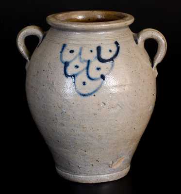 Fine Stoneware Jar w/ Fishscale Decoration, probably Manhattan, late 18th century