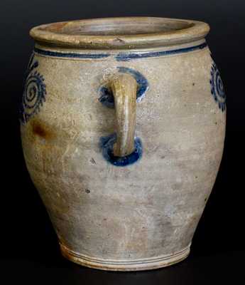 Stoneware Jar with Watchspring Decoration att. Abraham Mead, Greenwich, CT, late 18th century