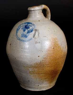 Very Fine Stoneware Jug w/ Impressed Floral Decoration, att. Xerxes Price, Sayreville, NJ